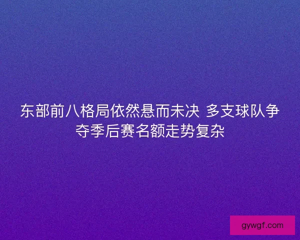 东部前八格局依然悬而未决 多支球队争夺季后赛名额走势复杂