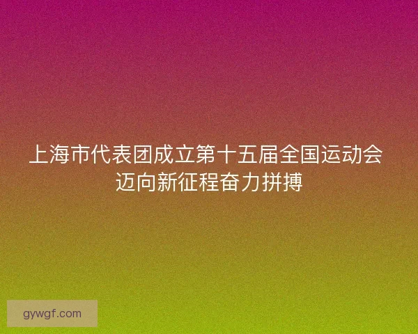 上海市代表团成立第十五届全国运动会 迈向新征程奋力拼搏